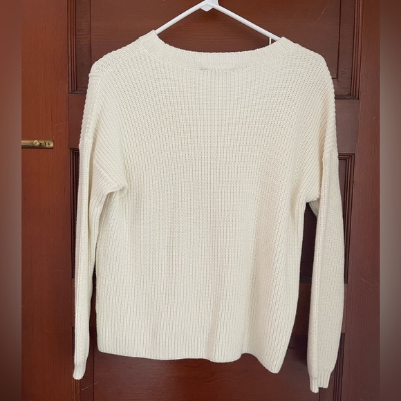 White/cream sweater accent front small - Picture 3 of 5